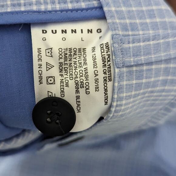 Men's Dunning Golf Shorts Pale Check Gingham Blue 38 Waist Preppy 10" Inseam - Picture 7 of 8